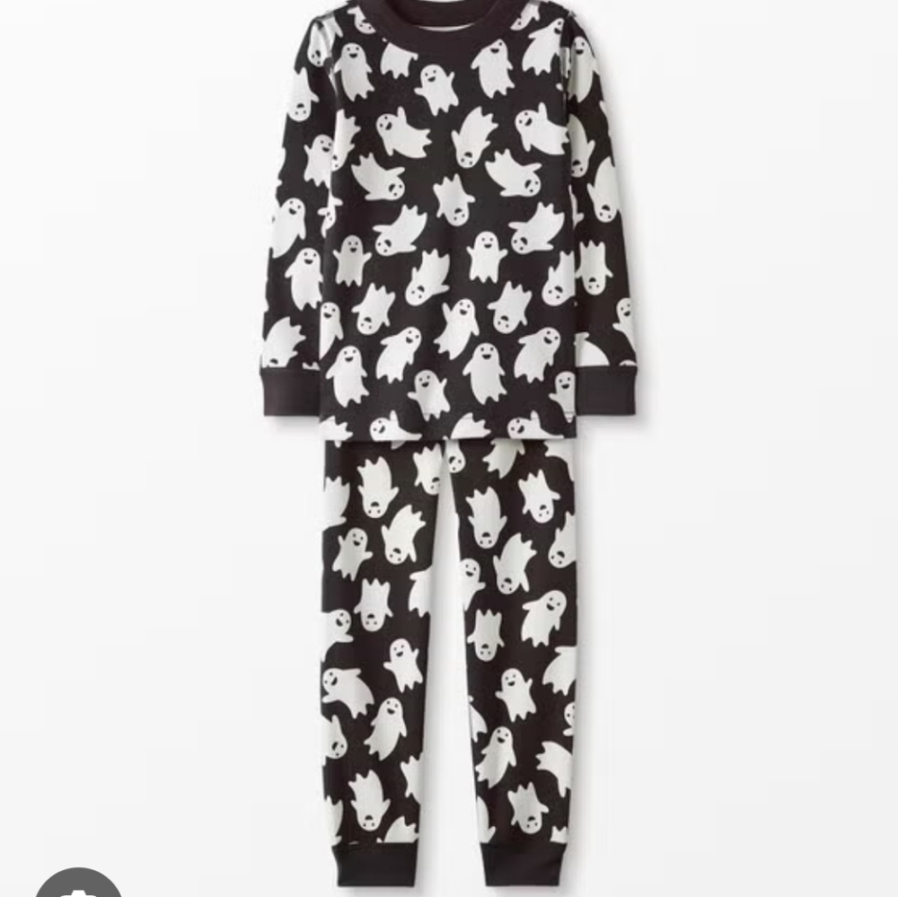 Hanna Andersson Black and White Halloween Ghost Pajama Set 150 cm /12 - Picture 2 of 5
